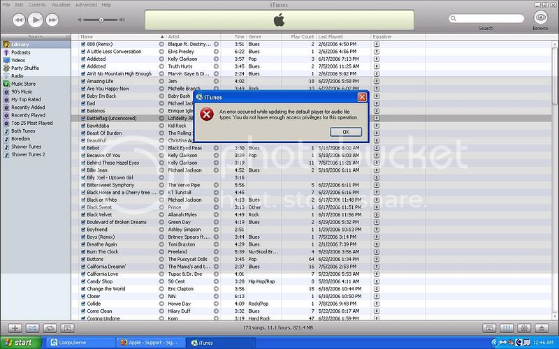 you do not have enough access privileges for this operation itunes mac